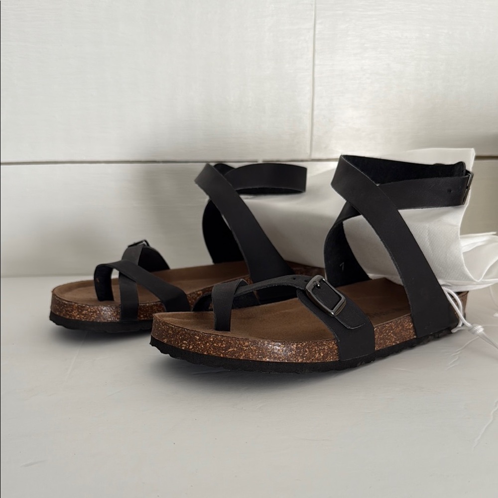 Black Sandals with Ankle Strap
